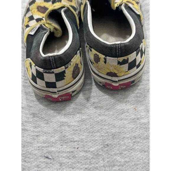 Vans Sunflower Slip-on Shoes Kids Size 2.5 Round Toe Causal Black - Picture 4 of 7